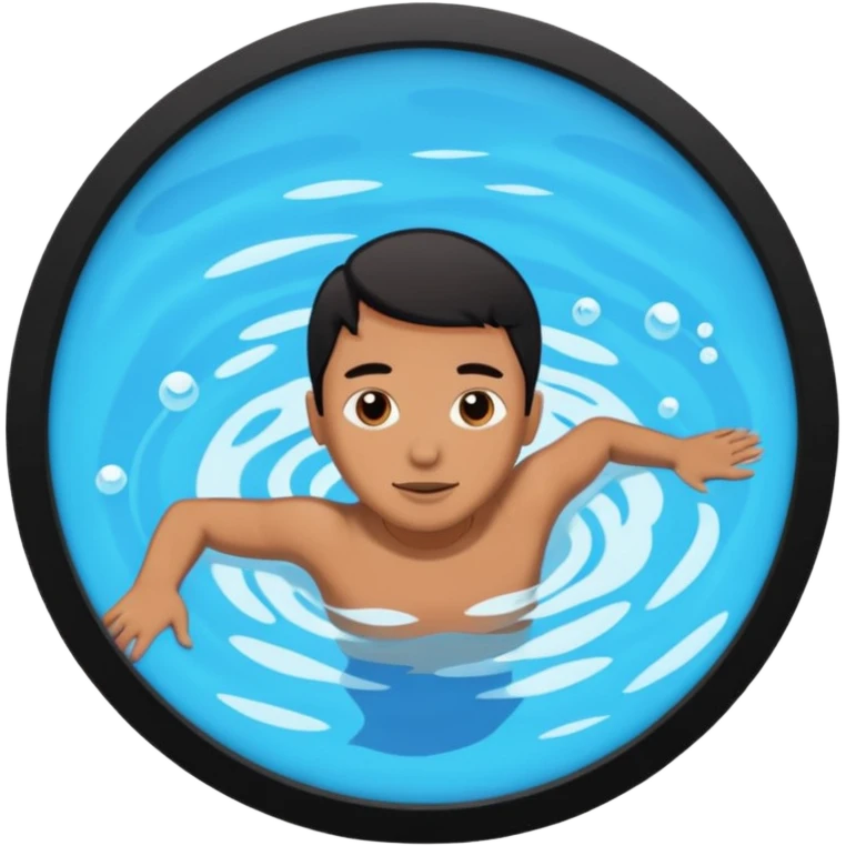 кружок в нем человек плывет emoji