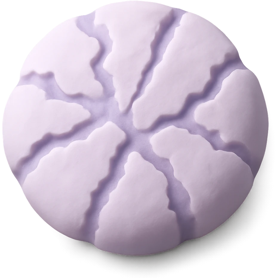 ube purple crinkle cookie, simplified, clear, emoji-like emoji