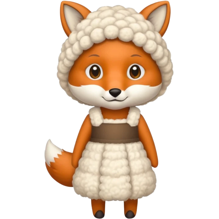 a fox wearing sheep dress emoji