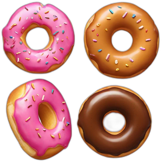 Three pieces of donut emoji
