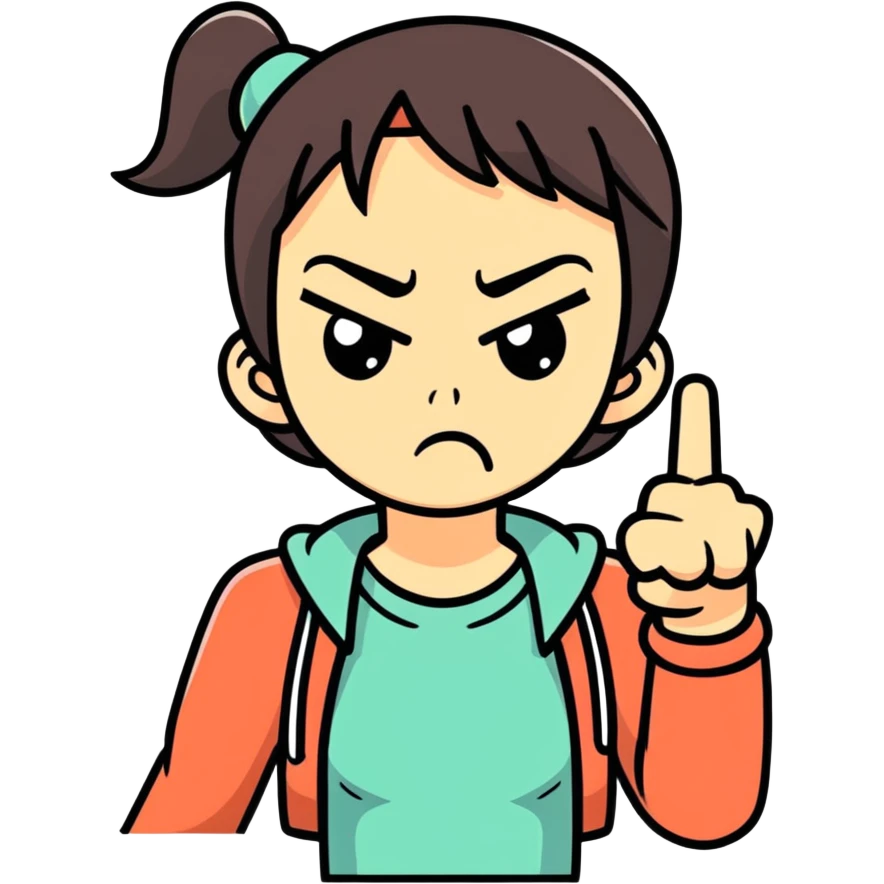 Angry girl middle finger emoji