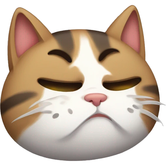 exhausted nauseated cat emoji