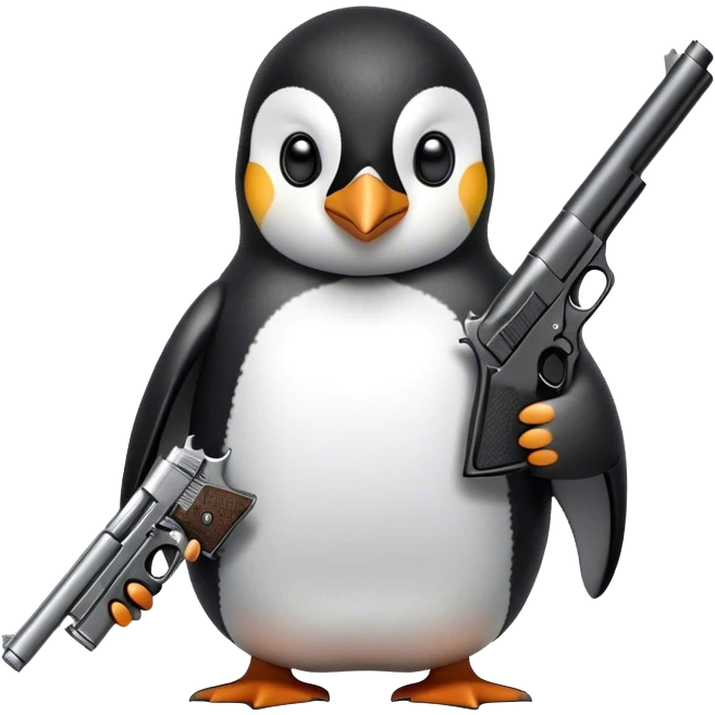 Pinguin mit pistole emoji