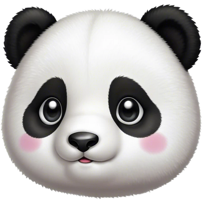 Cinematic Cute Baby Panda Portrait Emoji, Head tilted playfully and inquisitively, featuring an irresistibly fluffy, black and white Fur with an extra dose of cuddliness, round, sparkling eyes filled with boundless curiosity, Simplified yet adorably endearing features, highly detailed, glowing with a warm, friendly glow, high shine, affectionate and playful, stylized with a touch of playful charm, bright and heartwarming, soft glowing outline, capturing the essence of a mischievous yet loving baby panda, so playful it feels like it could tumble out of the screen into your arms! emoji