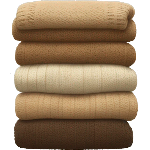 stack of beige and brown sweaters emoji