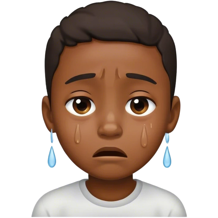 Black young boy crying emoji