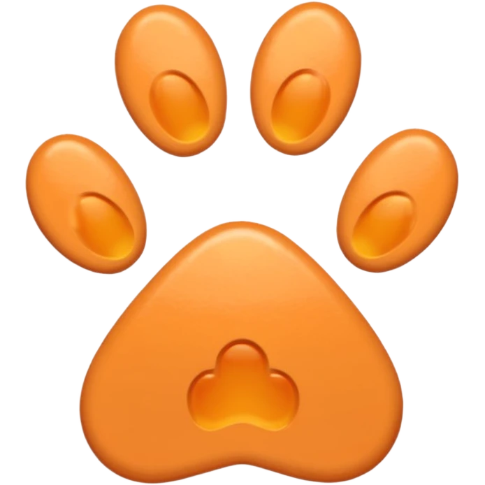 a light pastel orange pawprint emoji