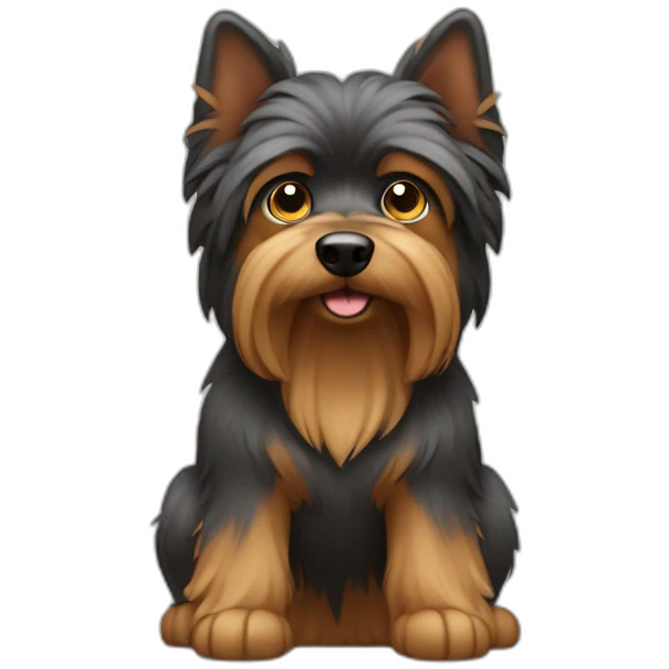 Giant Yorkshire dog with darker fur emoji