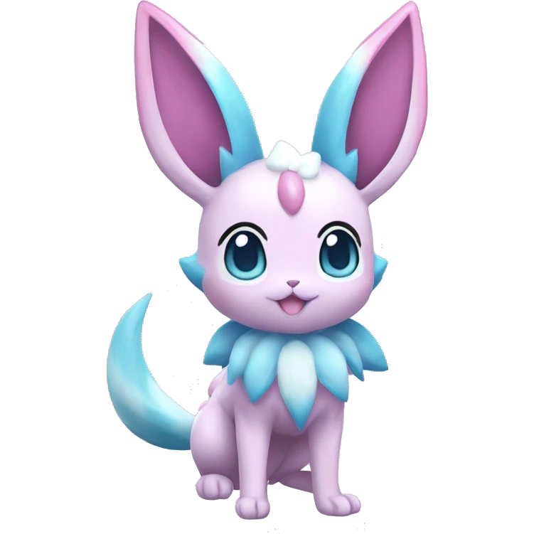 Kawaii Sylveon-Glaceon-Espeon-Pokémon full body emoji