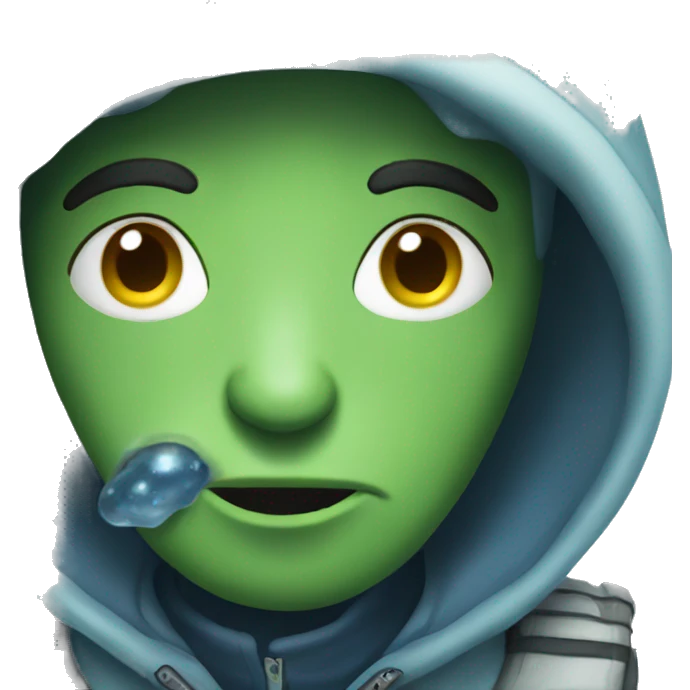 Alien cold emoji