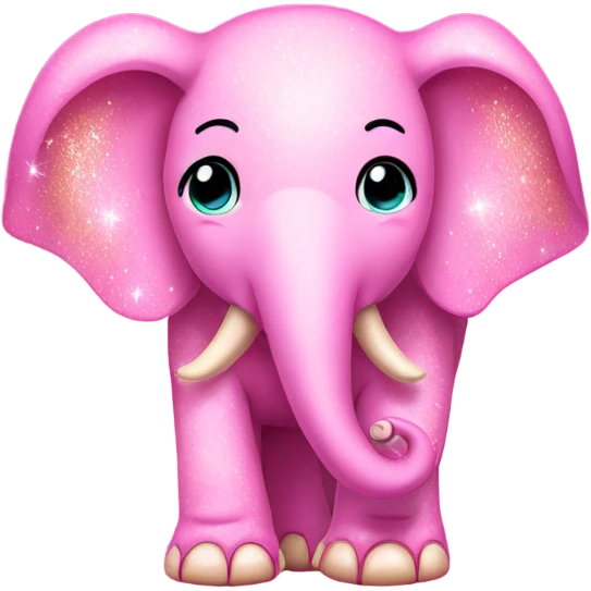 Pink elephant with glitter  emoji
