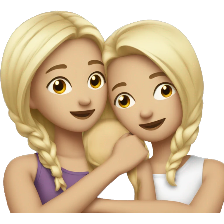 4 blonde girls hug emoji