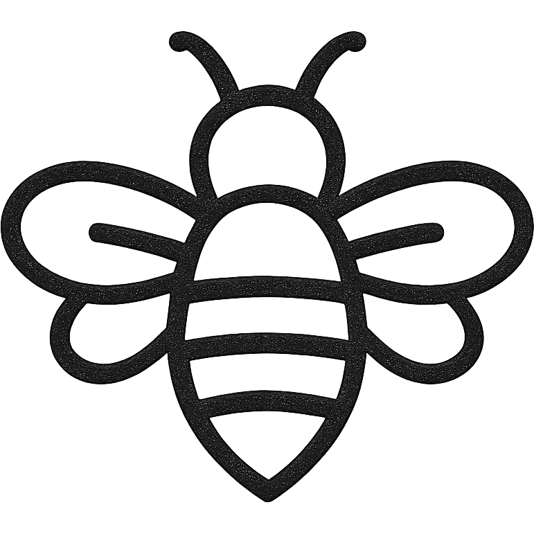 hand-drawn outlined bee icon emoji