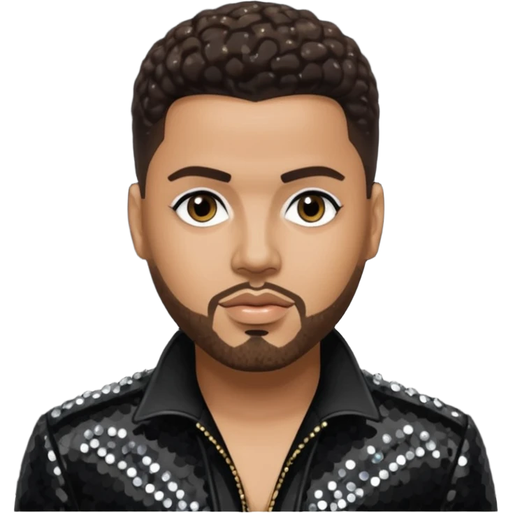Al B. Sure, R&B Singer with dark brown hair, black sequin outfit emoji