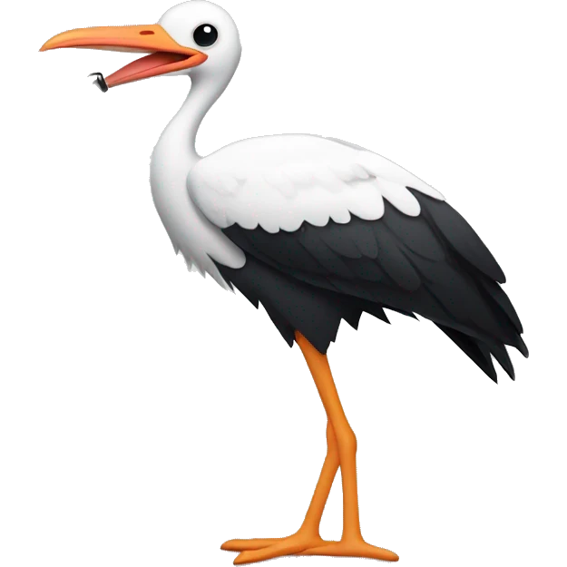 stork carrying a knife  emoji
