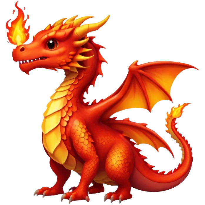 tiny dragon with fire breath emoji