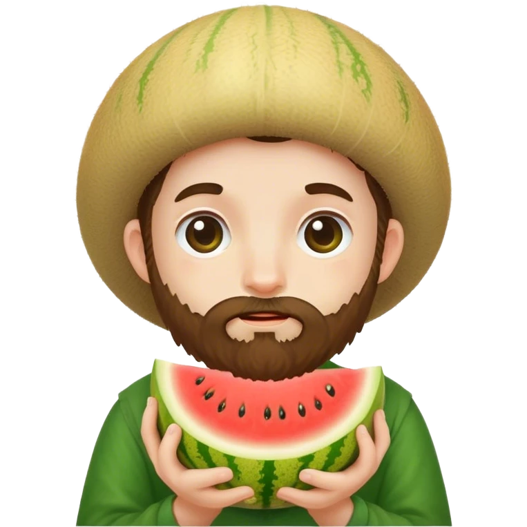 A wee shy bashful cute hairy melon Irish  emoji