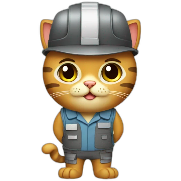 Cat engineer emoji