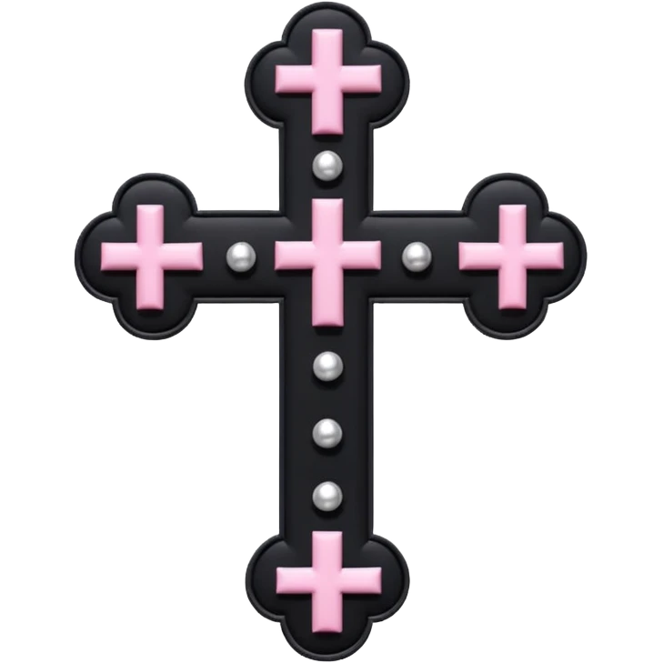 realistic 3d soft cute blackpink goth cross , no woman emoji