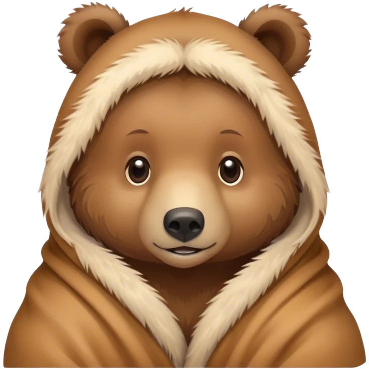 Baby grizzly bear cozy in blanket  emoji