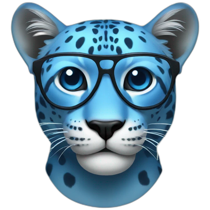 Blue panther with glasses emoji