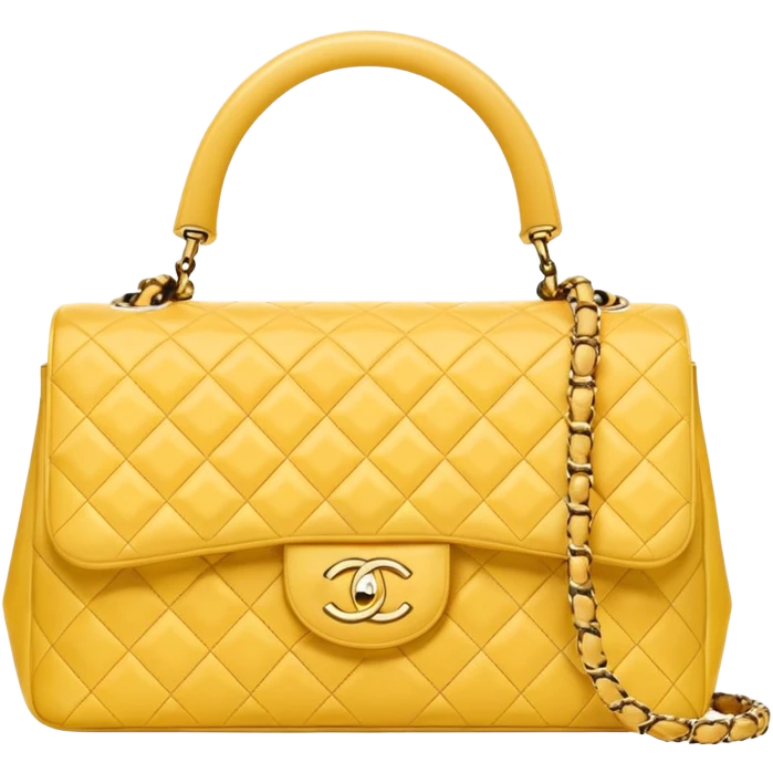 chanel butter yellow bag with gold hardware emoji