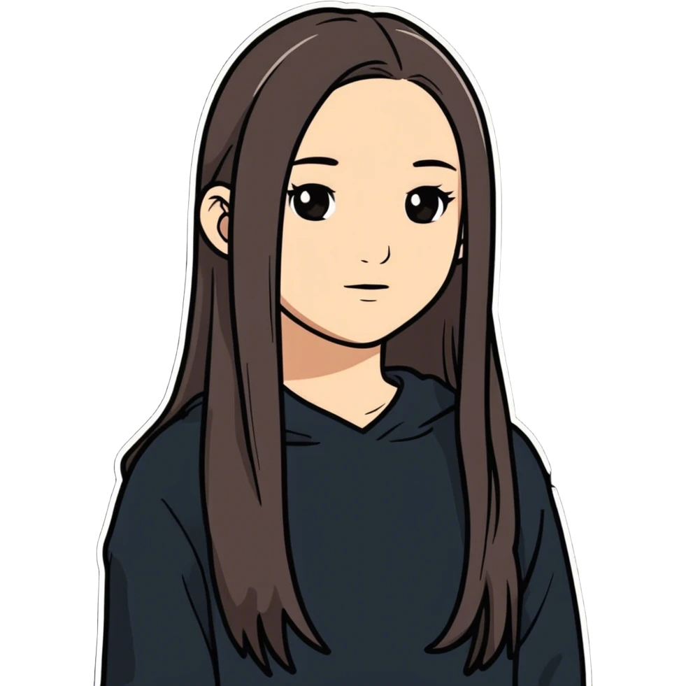 teenage girl with long hair emoji