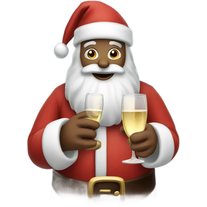 Santa with a glass of champagne emoji