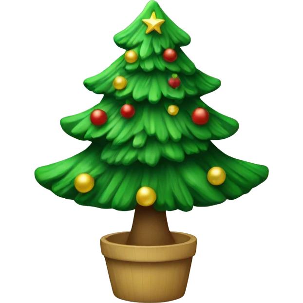 Christmas tree with green deco emoji