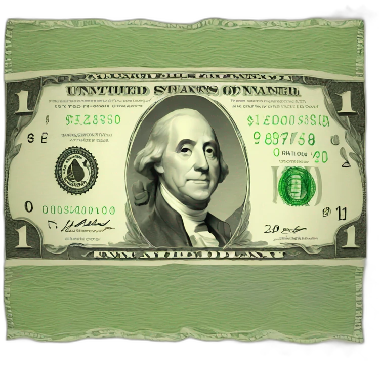 one dollar paper money emoji