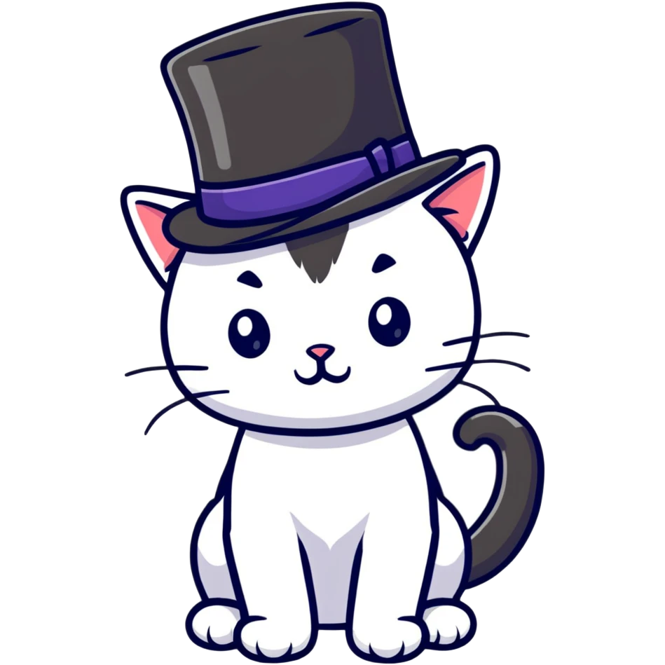cat wearing tophat emoji