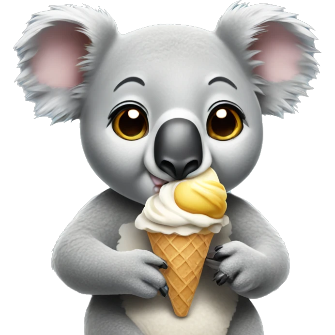 Koala eating ice cream emoji