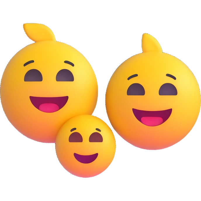 Place these two 3D emoji style images on a single background as two separate figures with noticeable space between them, keeping the same style and not altering the images themselves. emoji