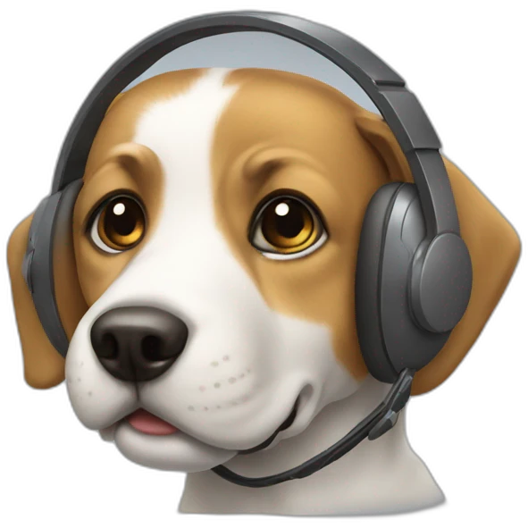 dog with casque emoji