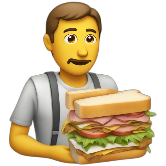 Sandwich fumando un cigarro emoji