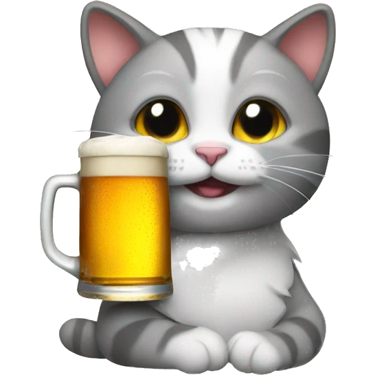 A cat with beer emoji