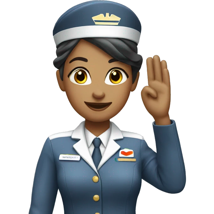 Generate a female flight attendant with a salute pose  emoji