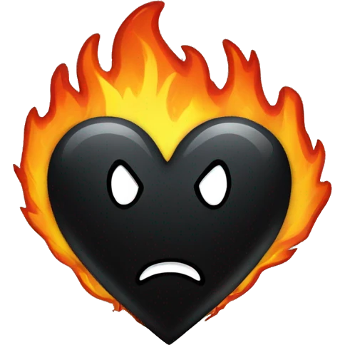 Black heart with fire emoji