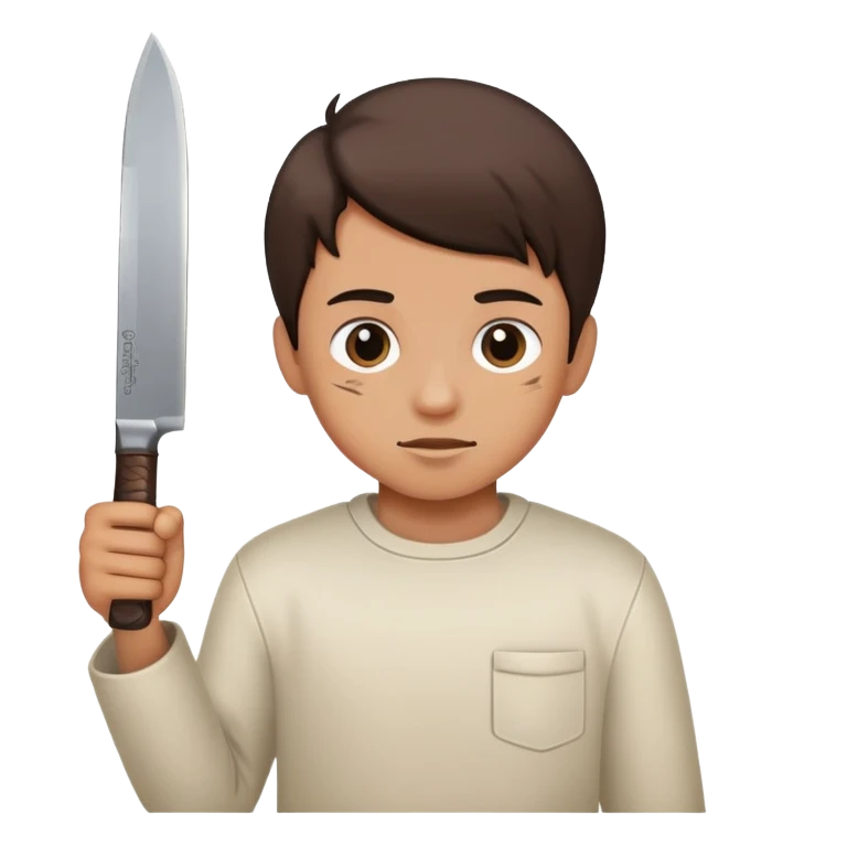 boy holding knife emoji