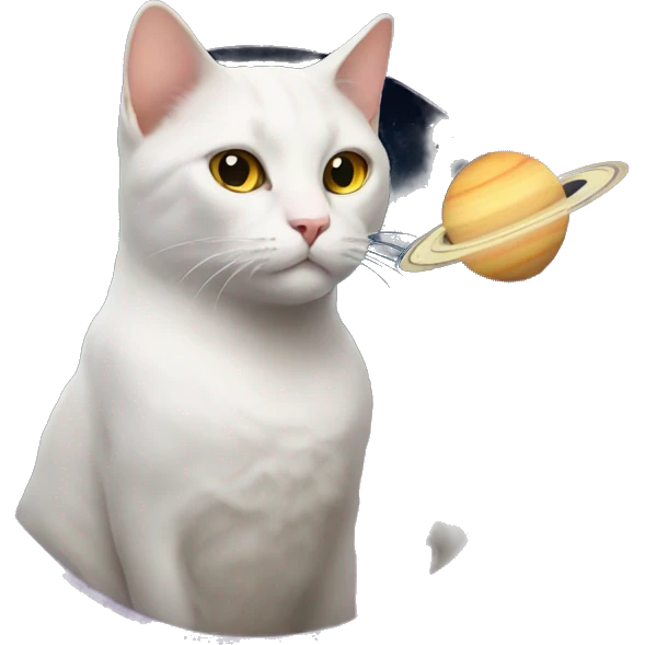 Cat with saturn emoji