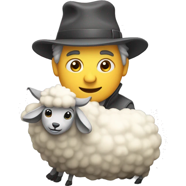 Papa chauve sur un moutons  emoji