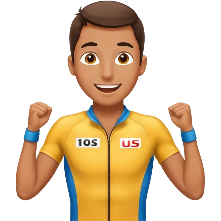 Person Winning a race SUPER happy emoji