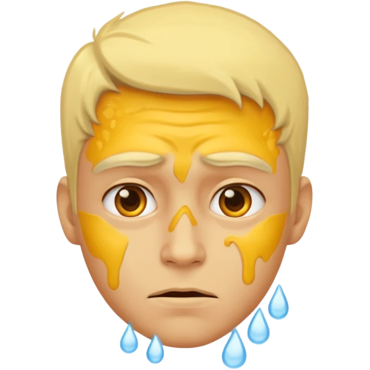 Yellow face man cold and hot emoji