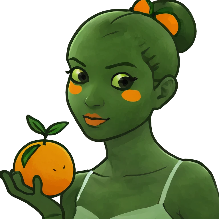 A ballerina with oranges as hair  emoji