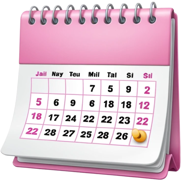pink calendar emoji