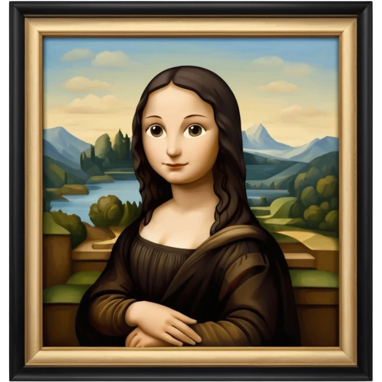  paint of Louvre giocanda frame more similar to a famousnpaint in Paris Louvre  emoji