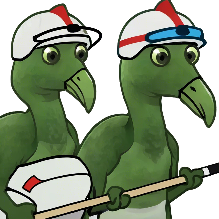 flamingos play hockey  emoji