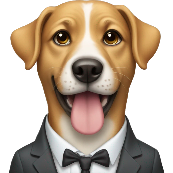dog with a suit emoji