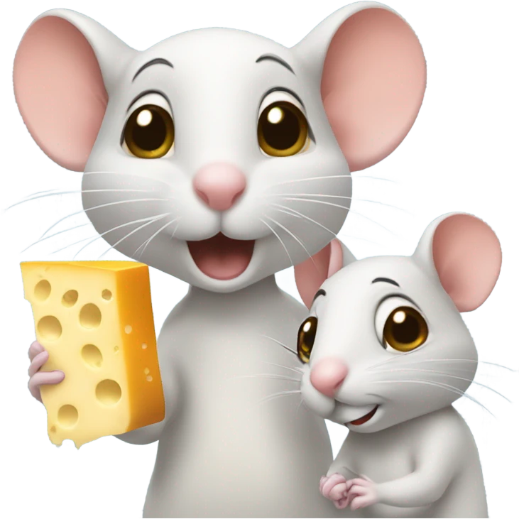 3 mice holding cheese  emoji