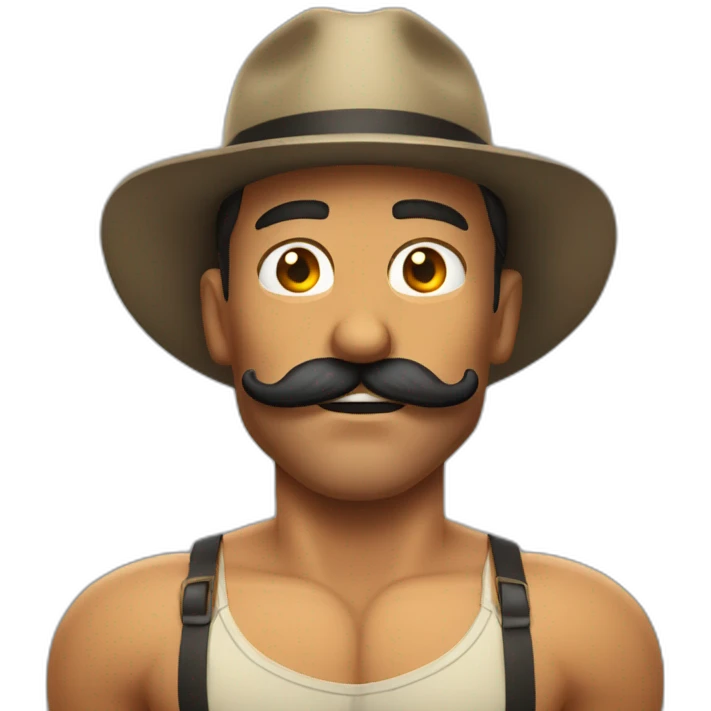 Muscles mustache expressive Cuban man emoji